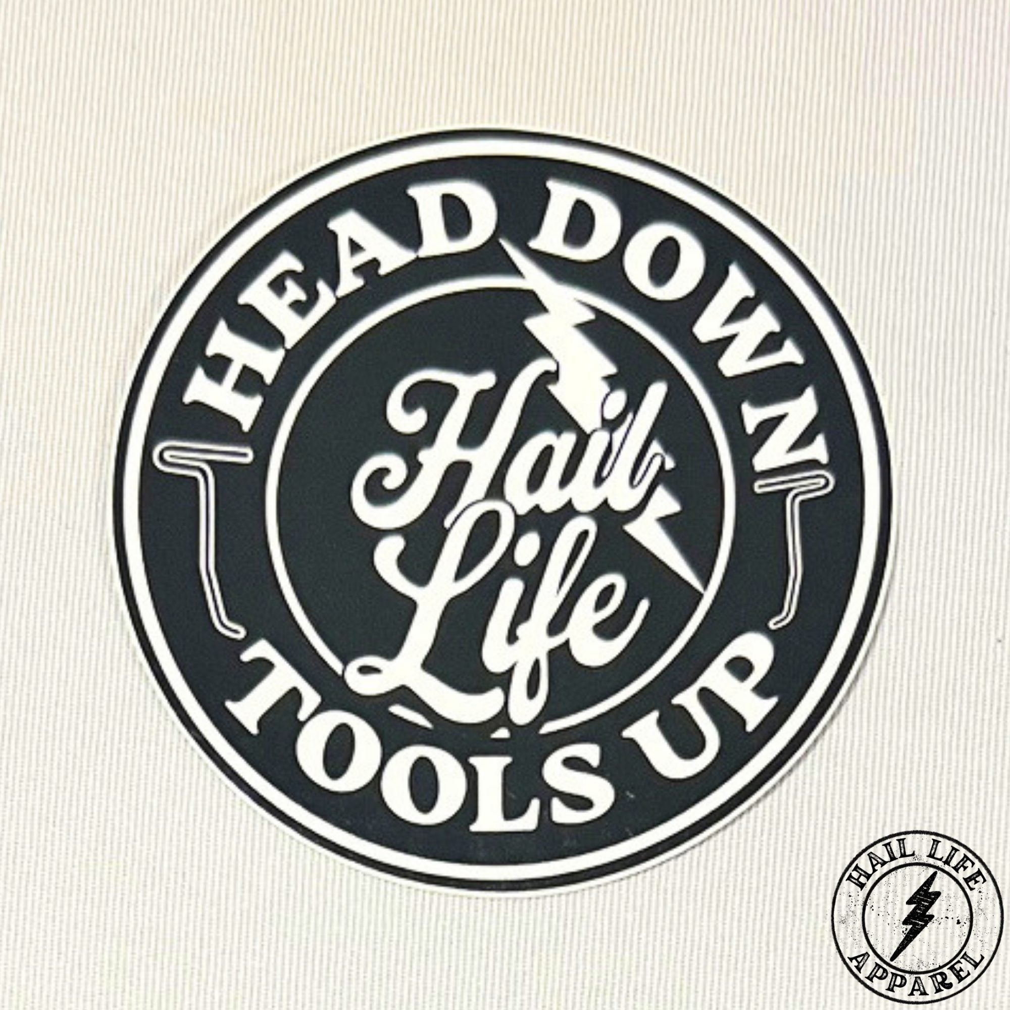 Head Down Tools Up Sticker 3"