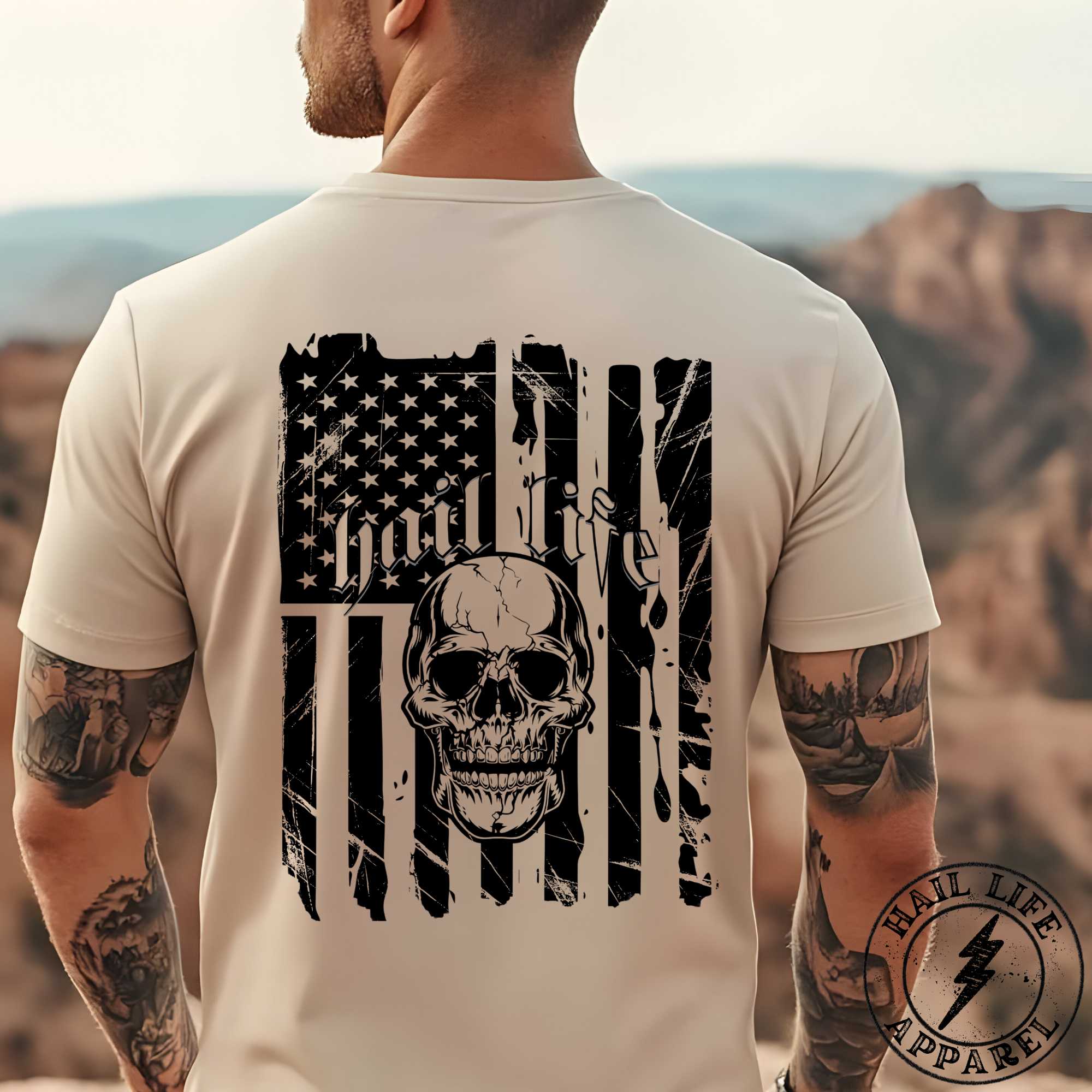 American Flag w/Skull