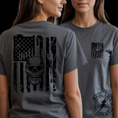 American Flag w/Skull