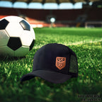 USA Soccer Leather Patch Trucker Hat