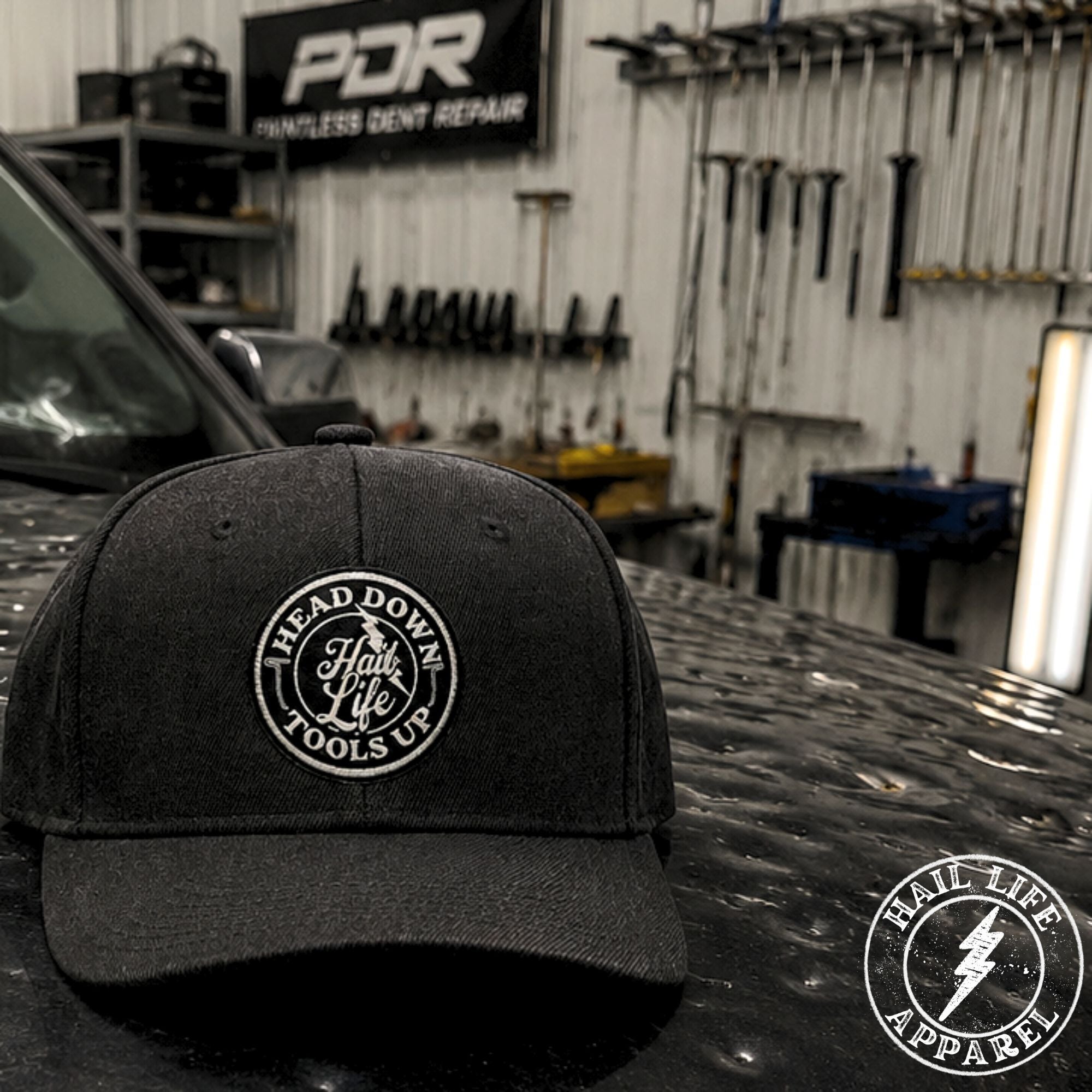 Head Down Tools Up Black/Silver Trucker Hat